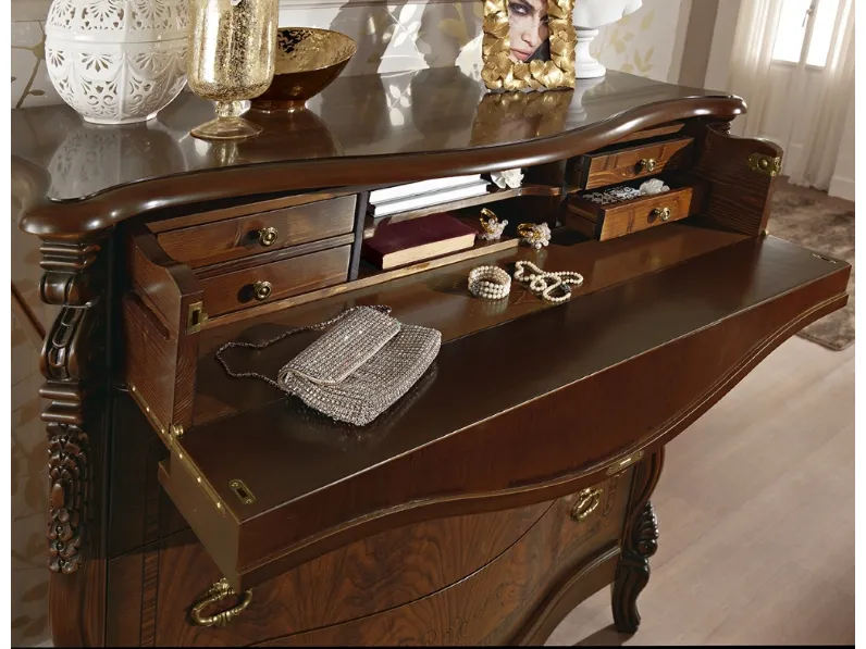 Comò Angelica in Noce con ribalta di Mobilificio AG