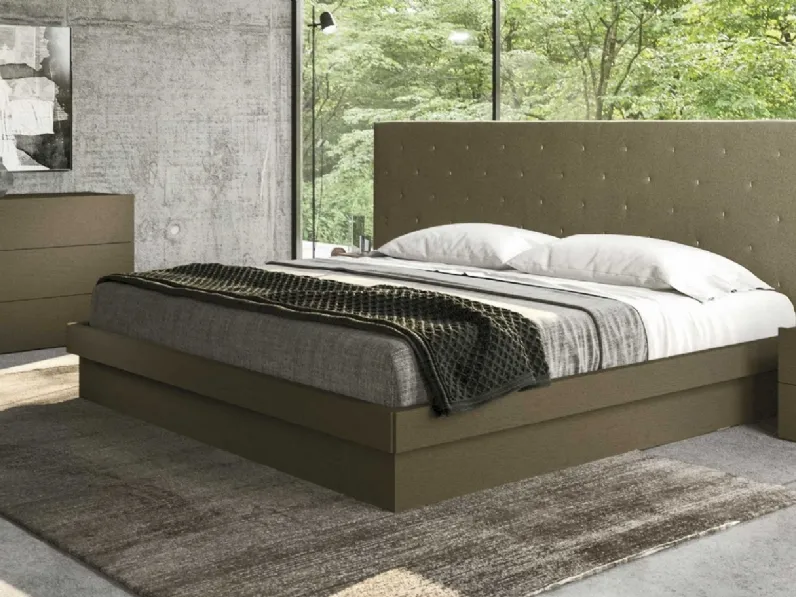 Gruppo Notte Verty in Frassino poro aperto Moka e fascia verticale Olmo Scurocon top laminam Noir Desir di Archimede