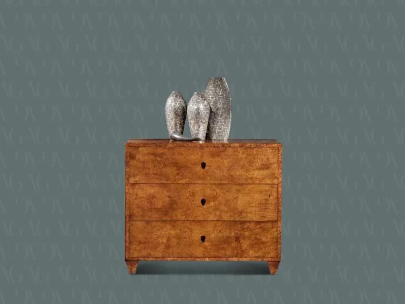 Comodino in legno a tre cassetti Art 2576 di Vittorio Grifoni