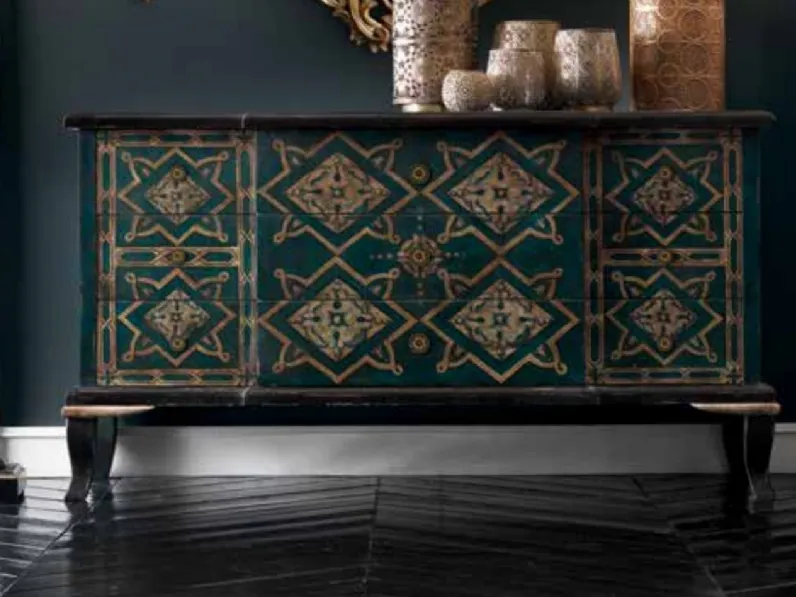 Comò in legno decorato Art 2605 di Vittorio Grifoni