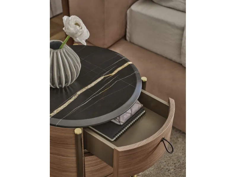 Comodino Bayus Tondo 3 di Porada