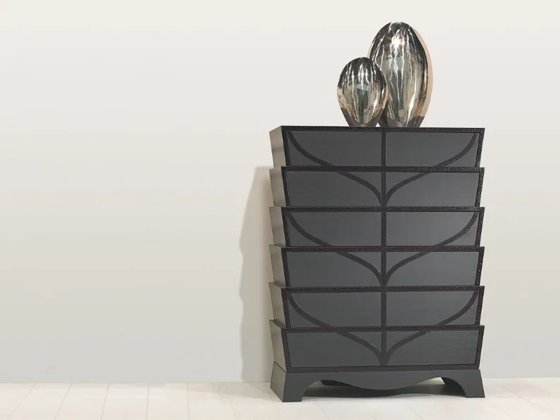 Cassettiera di ispirazione decò degli anni 20 Callas in Rovere laccato de L'Origine