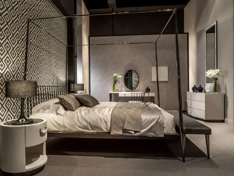 Gruppo Notte Valentino rivestito in pelle con top in legno di Cantori