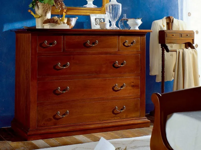 Comò in legno con maniglie in metallo 501 di Paganelli