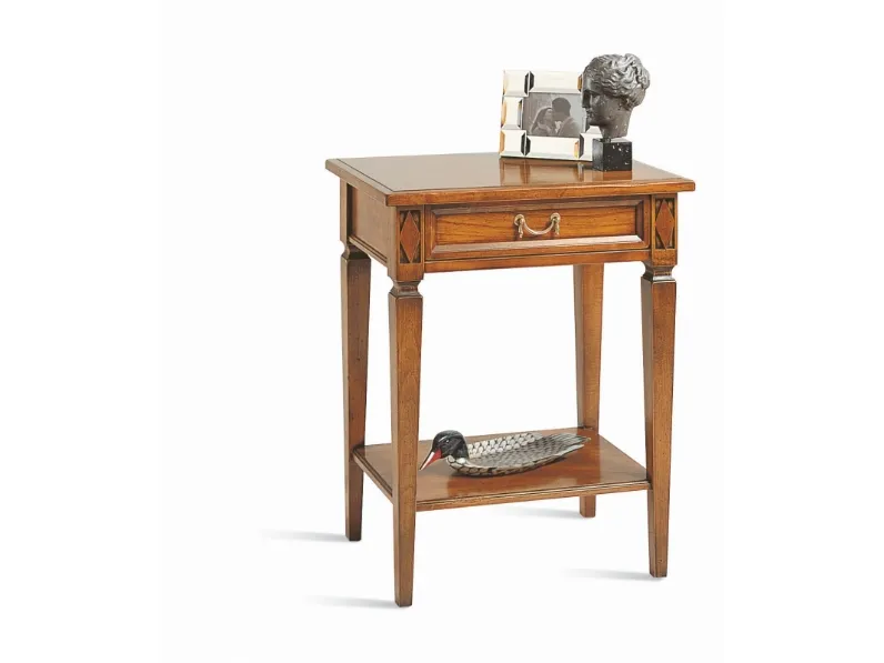 Comodino classico in legno con cassetto Villa Borghese 5371 di Selva