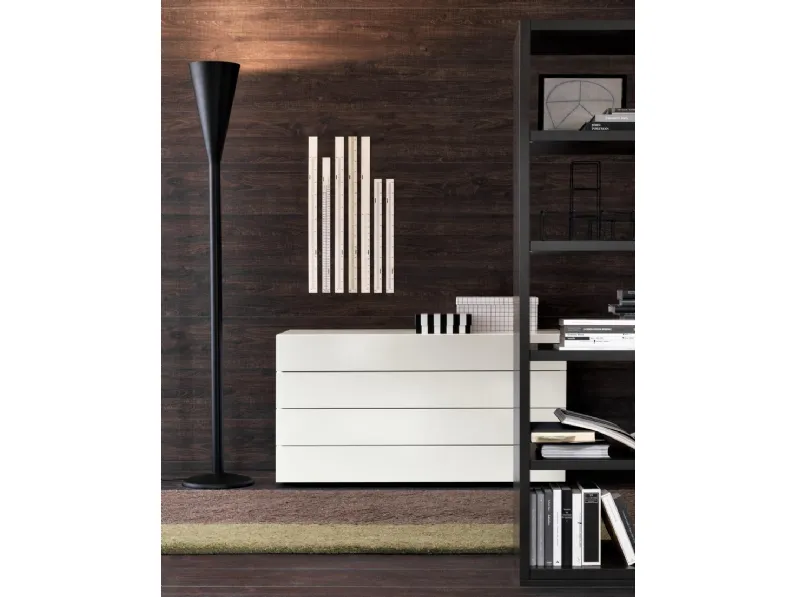 Comò Cube in legno laccato bianco di Giellesse