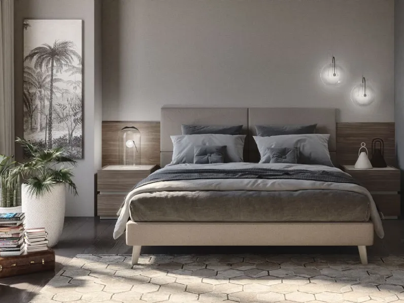 Comodino in finitura noce e beige Cuby di S75