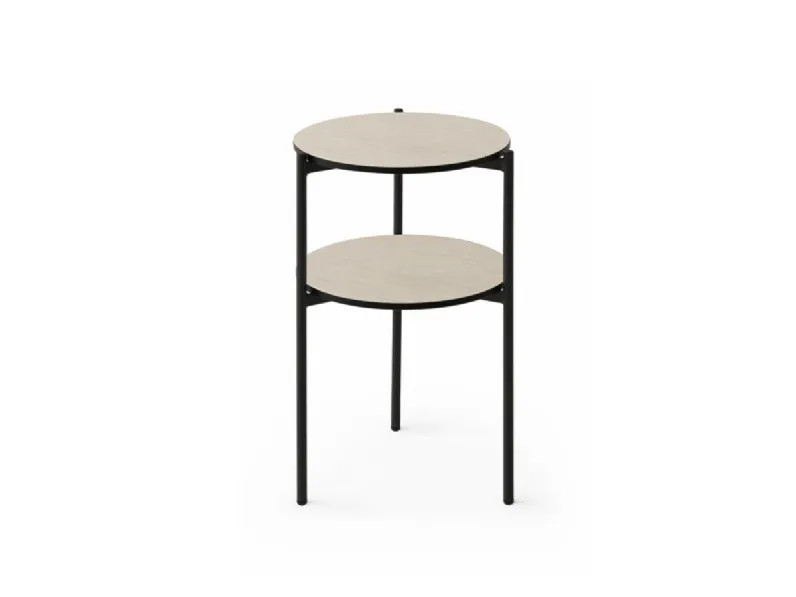 Comodino Dafne 01 con top in melaminico effetto gesso e struttura in metallo di Nefi Italia 