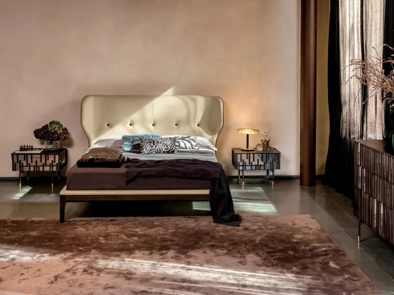 Comodino con gocce in legno massello su specchio Drops di Tonin Casa 