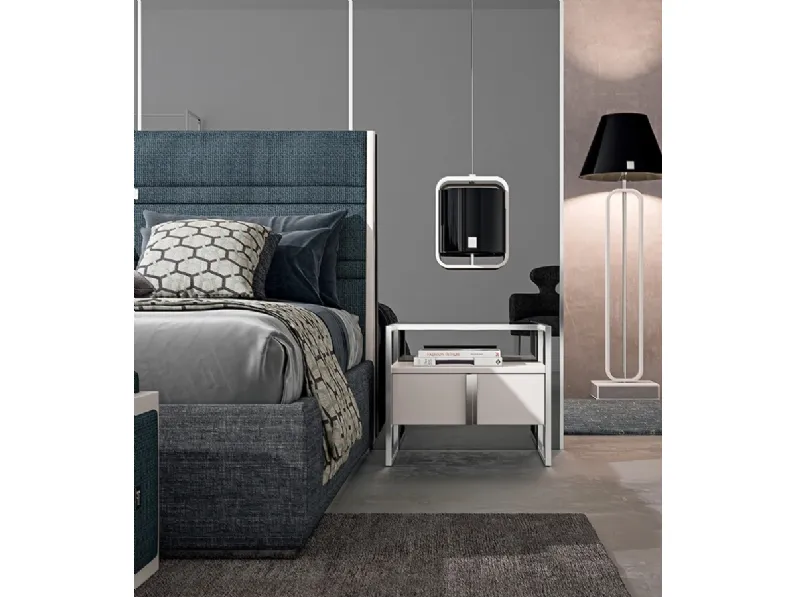 Comodino For You YCD01 in laccato Bianco e struttura in metallo di Ferretti e Ferretti