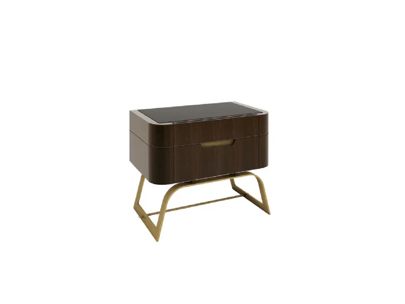 Comodino Gent in Noce e ottone di Busatto