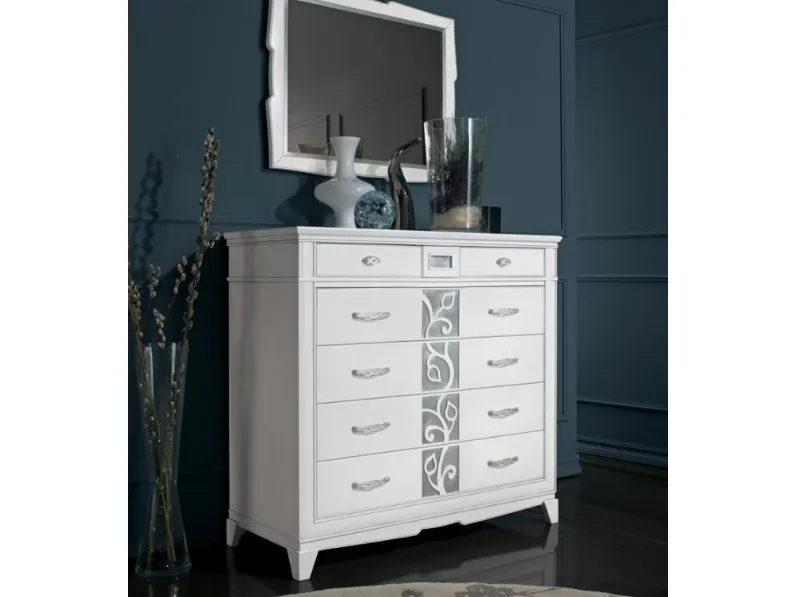 Comò Giorgia art 3166 in laccato Bianco di Padovani Mobili