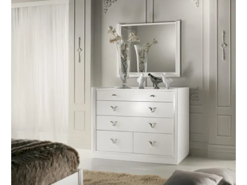 Comò Giselle art 4024 in laccato Bianco di Padovani Mobili