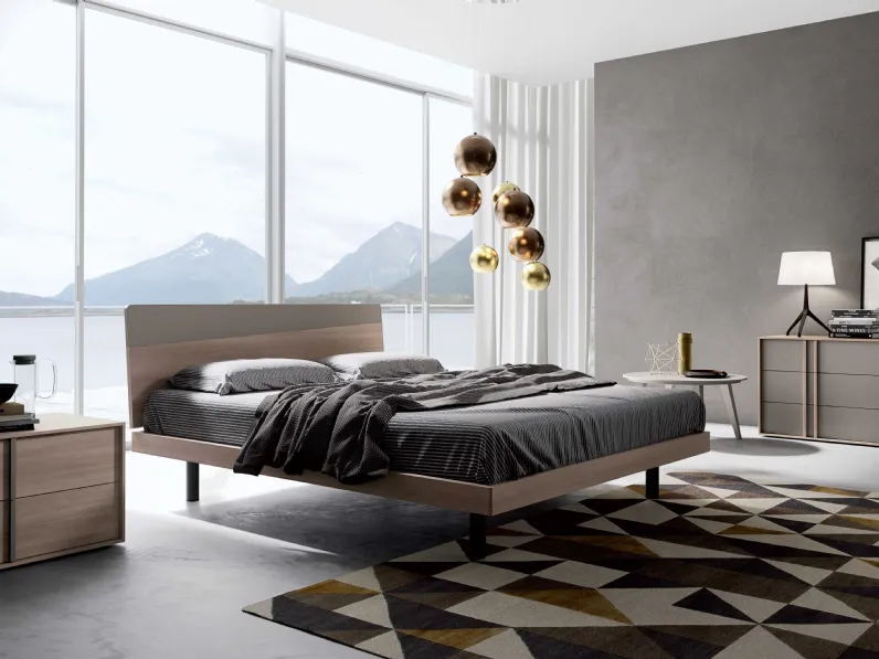 Gruppo Notte Alfa in melaminico e laccato di Spagnol Mobili