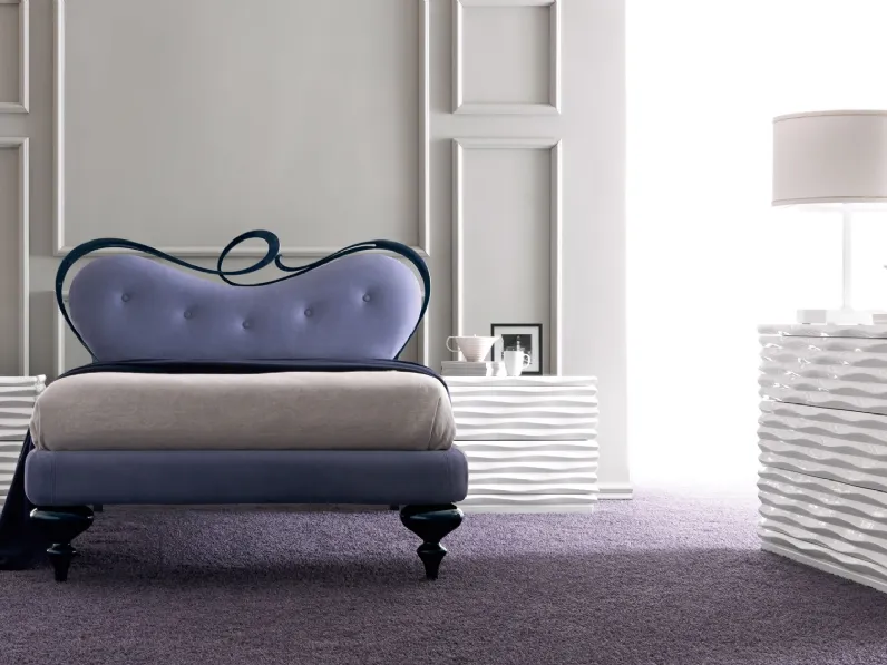 Gruppo notte in MDF pantografato bianco lucido Ebon di Cortezari