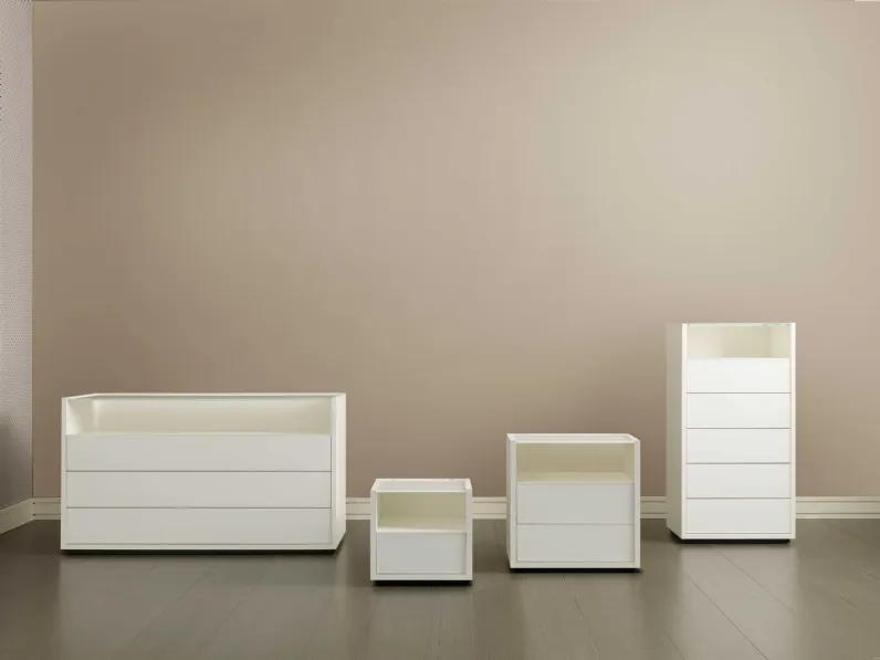 Gruppo Notte Eureka in laccato Bianco opaco di Estel