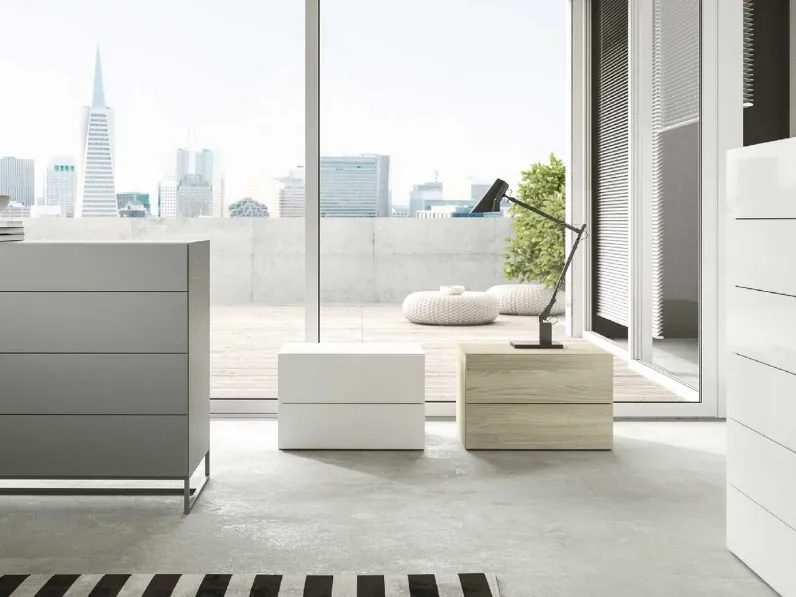 Gruppo Notte Even in laccato opaco o lucido o finitura Olmo chiaro di Archimede