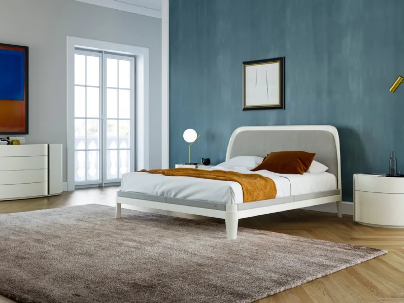 Gruppo Notte Jacqueline in legno laccato bianco di Fazzini