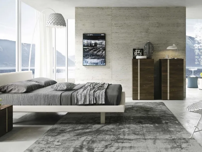 Gruppo Notte Pinko finitura Olmo scuro con inserto laccato opaco Tortora di Archimede