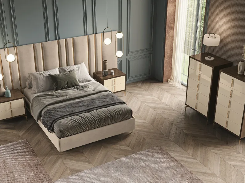 Gruppo Notte Tiffany con frontali in laccato lucido di Euro Design