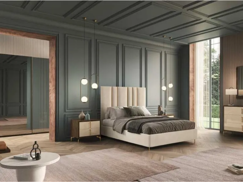 Gruppo Notte Tiffany con frontali in laccato lucido di Euro Design