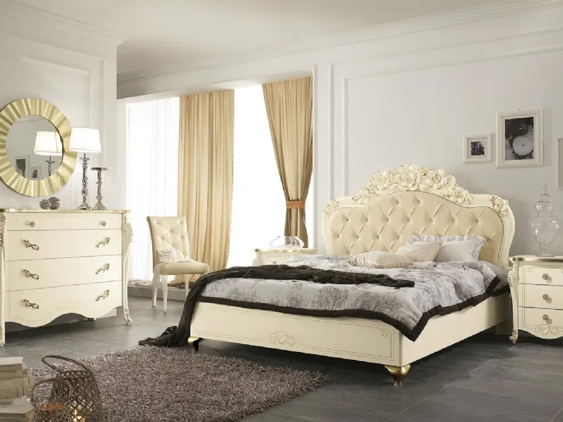 Gruppo Notte Viola finitura Beige e foglia Oro di Mobil Più