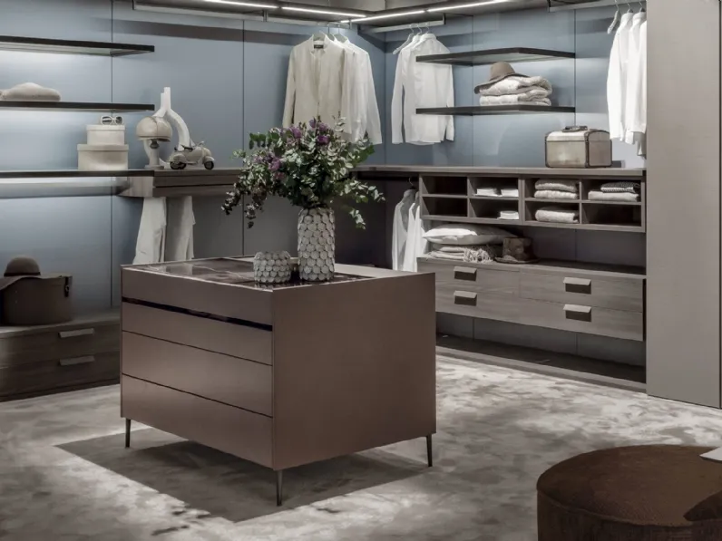 Comò Isola in laccato opaco con top in gres effetto marmo di Tagliabue Mobili