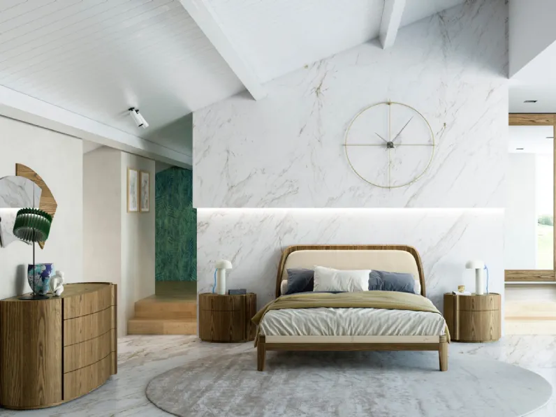 Gruppo Notte in legno di frassino Jacqueline di Fazzini