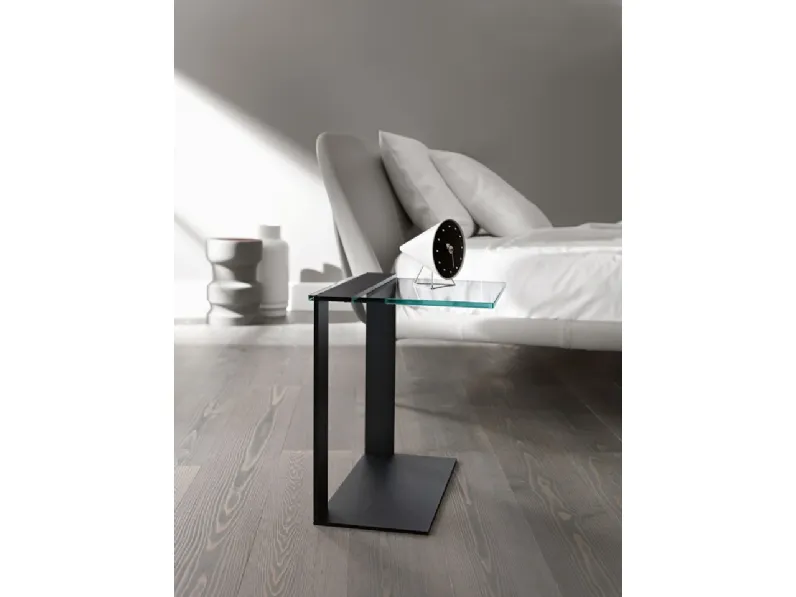 Comodino Joliet in vetro e metallo di Tonelli