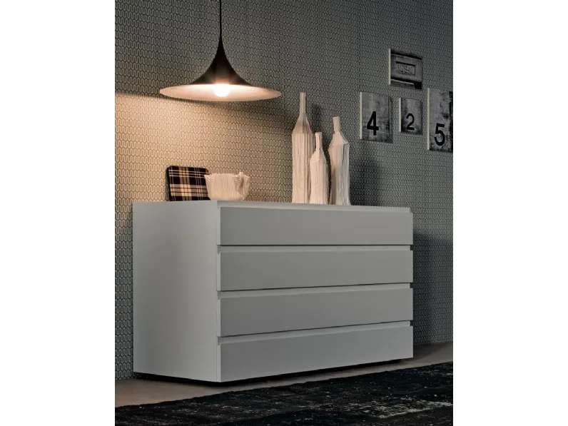 Comò Joy in legno laccato Bianco di Giellesse