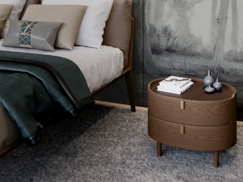 Comodino Kalè Rovere Moka di Olivieri