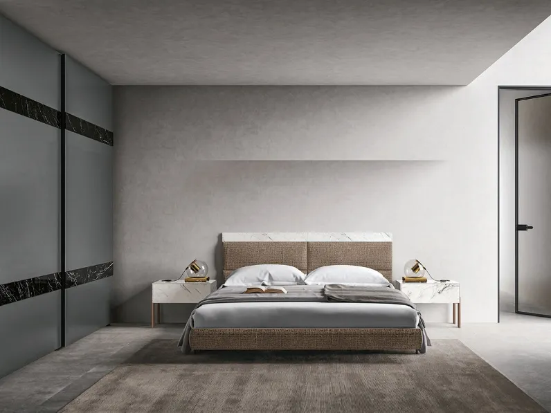 Comodino in marmo bianco Materia261 05 di Passione Italiana