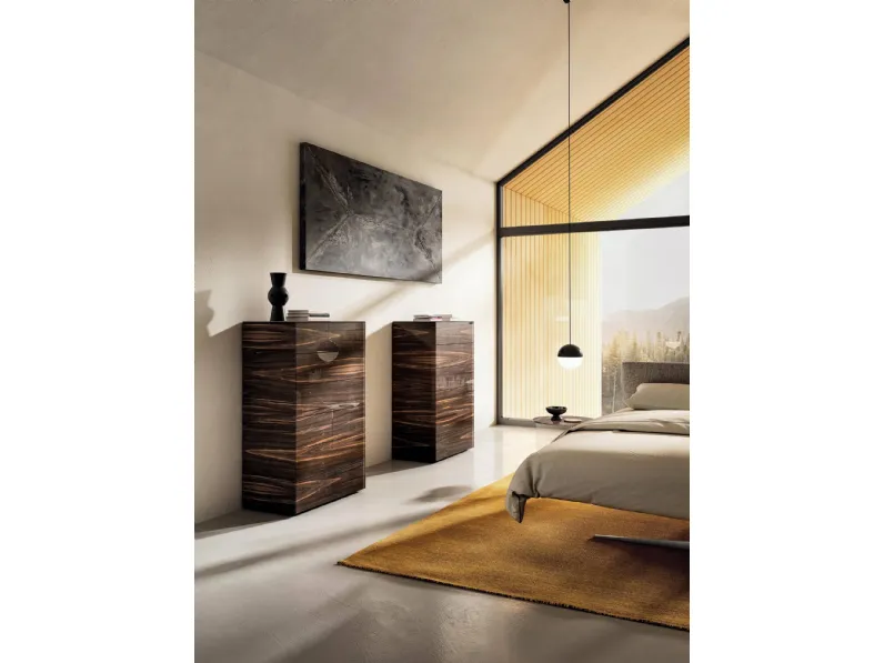 Cassettiera Materia 1066 in vetro effetto legno di Lago