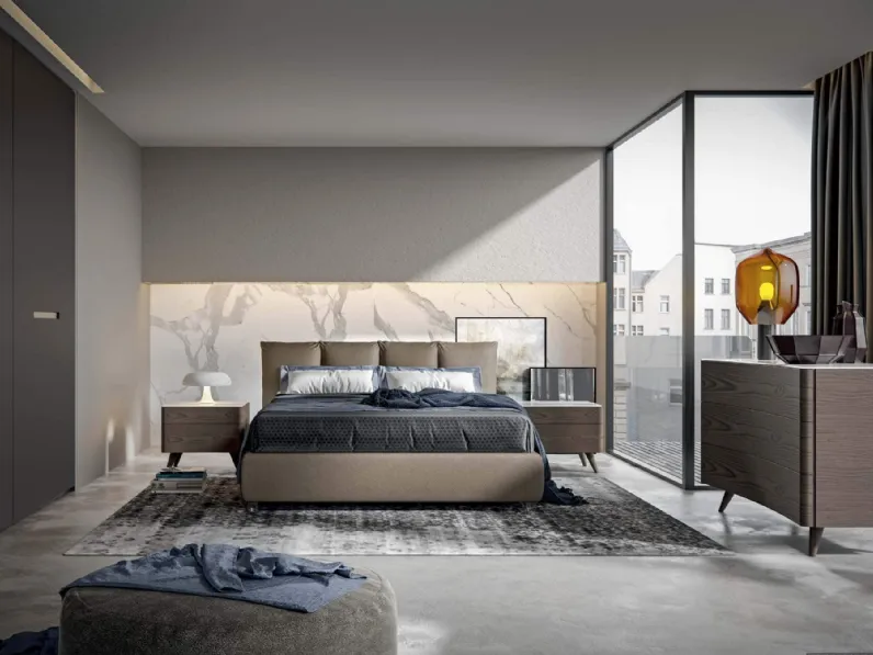 Gruppo Notte Plano in legno con piedini di Veneran