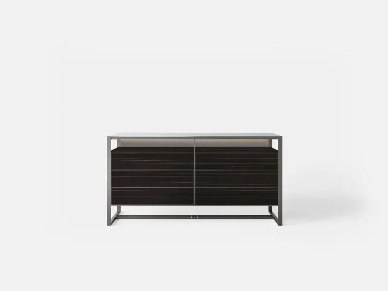 Comò Rialto in legno tinto ebano di Rimadesio