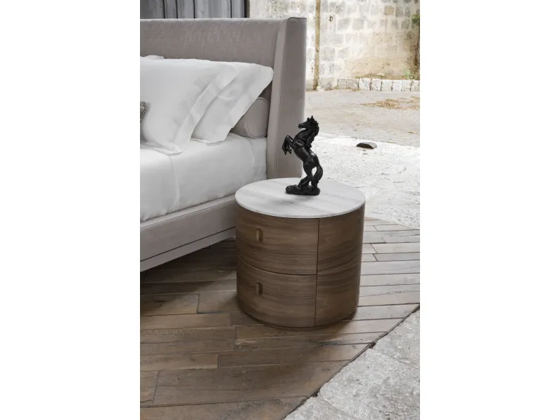 Comodino Roof in legno massello di Conte