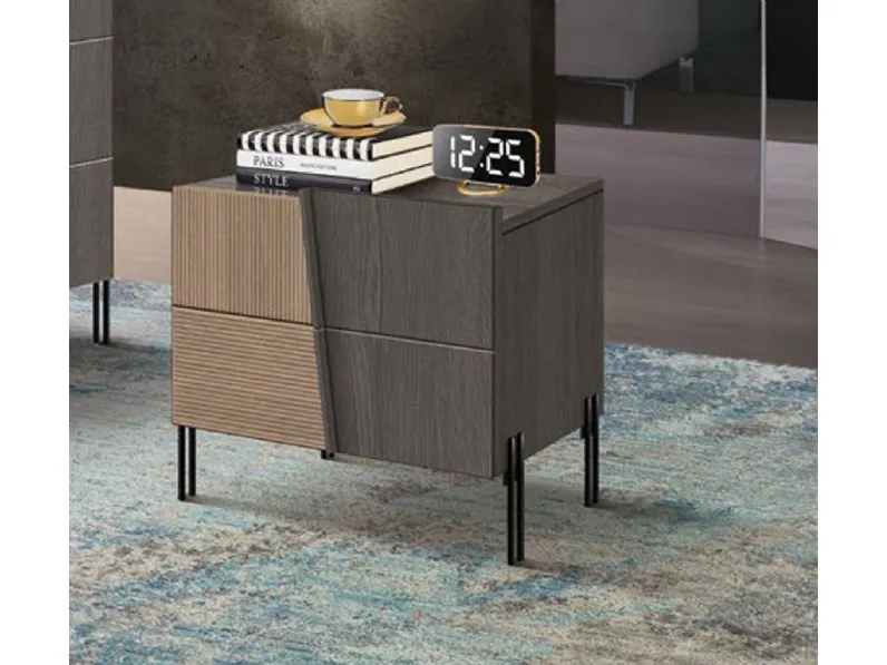 Comodino Stripes in legno di Betamobili