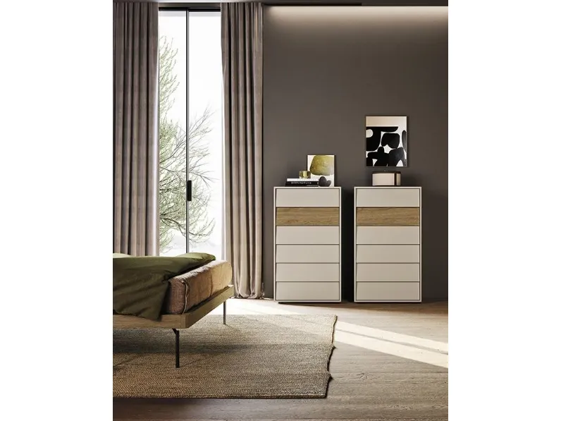 Cassettiera in laccato e legno Vela di Mobilgam