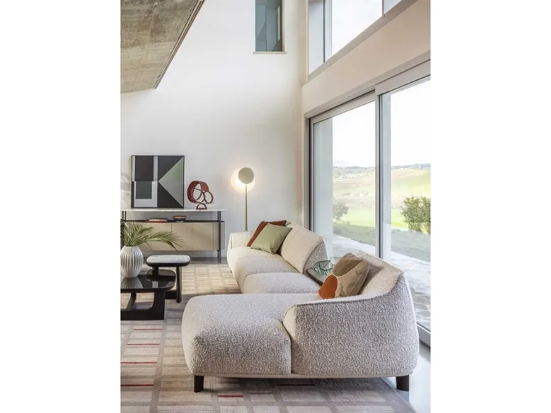 Divano Archibald Sofa System con penisola di Poltrona Frau