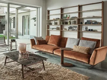 Divano lineare Flexform in tessuto Evergreen