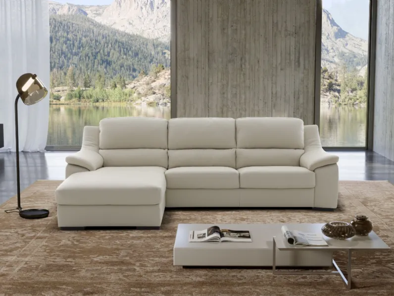 Divano in tessuto con penisola Soft di Kermes divani