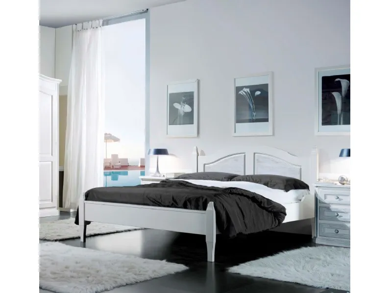 Letto matrimoniale laccato in abete 2234-A di Zanini