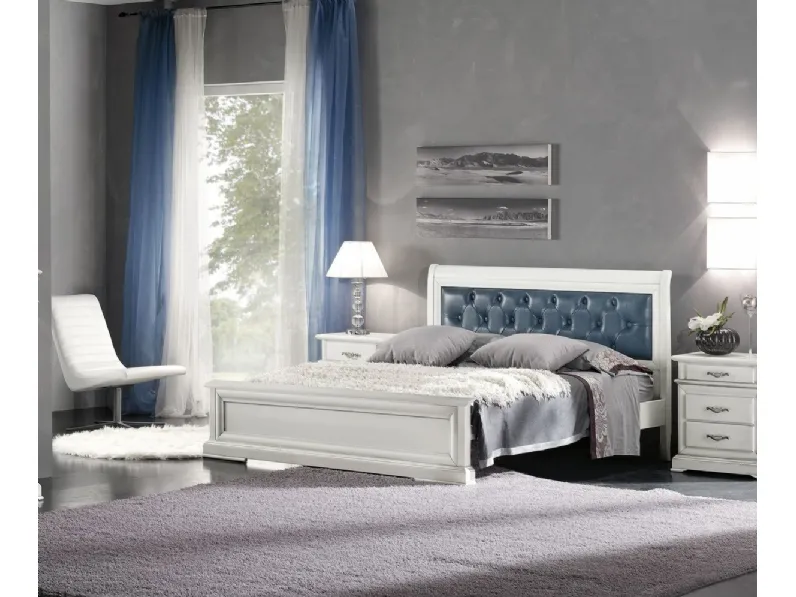 Letto in legno con testiera con lavorazione capitonnè 3005-A di Zanini