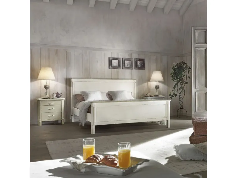 Letto in legno laccato con testiera 3207-A di Zanini