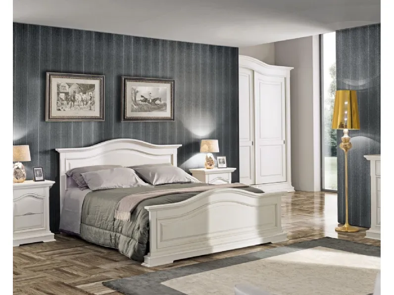 Letto in legno laccato con testiera 497-A di Zanini