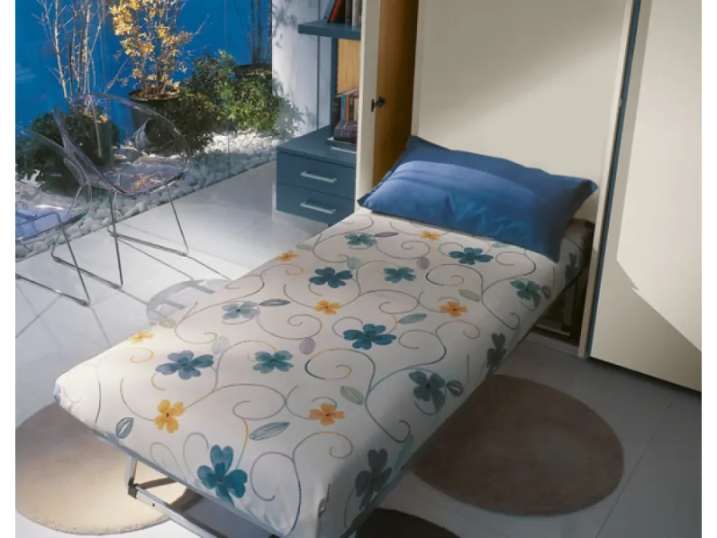 Letto singolo a scomparsa in laccato Asso di DRS