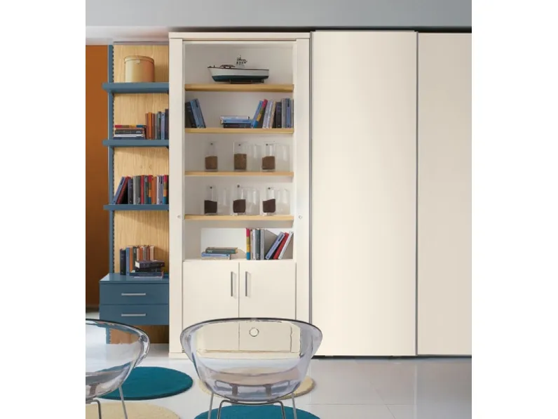 Letto singolo a scomparsa in laccato Asso di DRS