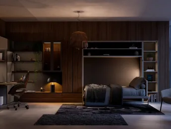 Il letto a scomparsa Circe Standard di Clei si integra perfettamente in qualsiasi ambiente.