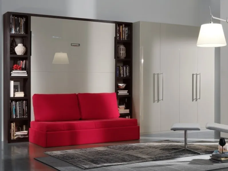 Letto a scomparsa in laccato lucido Cubo di DRS