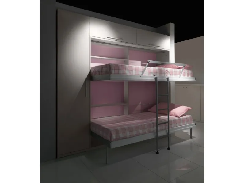 Letto a castello a scomparsa in laccato opaco Duetto di DRS